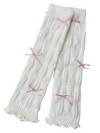 Gold Bow Leg Warmer (White)