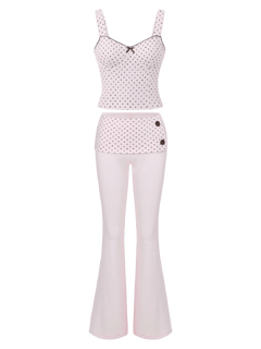 Whimsy Doll Cotton Active Top(Brown Polka)