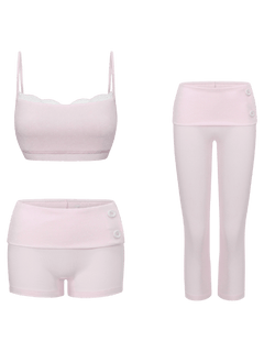Whimsy Doll Cotton Polka Active Bralette(Pink)