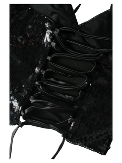 Onyx Fairydust Sequin Halter Top (Black) - Angel Ruche
