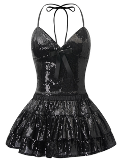 Onyx Fairydust Sequin Matching Set (Black)