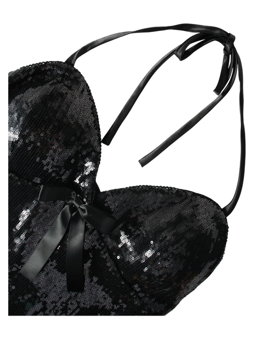 Onyx Fairydust Sequin Matching Set (Black) - Angel Ruche