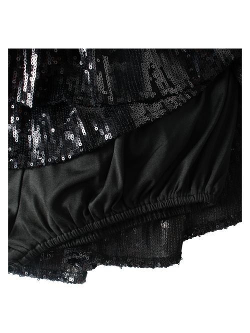 Onyx FairyDust Sequin Mini Skirt + Petticoat (Black)