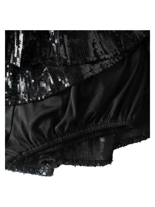 Onyx FairyDust Sequin Mini Skirt + Petticoat (Black) - Angel Ruche