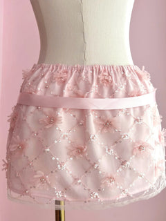 Averie Beaded Sequin Skirt + Lace Shorts - Angel Ruche