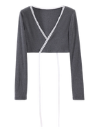 Ballerina Bliss Wrap Cardigan (Grey) - Angel Ruche