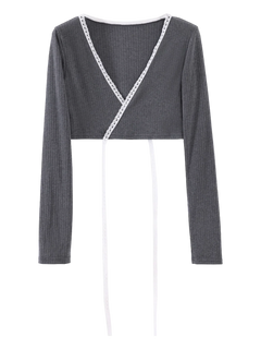 Ballerina Bliss Wrap Cardigan (Grey) - Angel Ruche