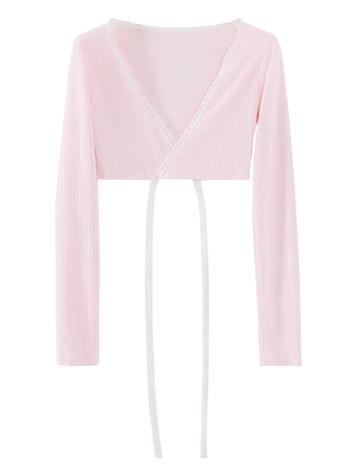 Ballerina Bliss Wrap Cardigan (Pink) - Angel Ruche