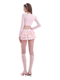 Ballerina Bliss Ruffle Mini Skirt (Pink) - Angel Ruche