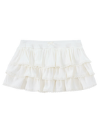 Ballerina Bliss Ruffle Mini Skirt (Cream White)