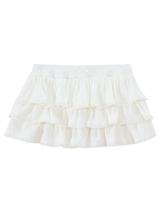 Ballerina Bliss Ruffle Mini Skirt (Cream White)
