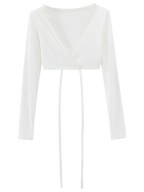 Ballerina Bliss Wrap Cardigan (White) - Angel Ruche
