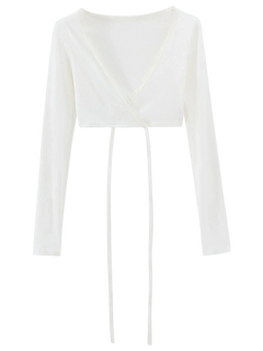 Ballerina Bliss Wrap Cardigan (White) - Angel Ruche
