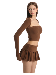 Brown Pilate Princess Ruched Tube Top - Angel Ruche