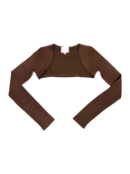 Brown Pilate Princess Long Sleeve Bolero Strug Cardigan - Angel Ruche