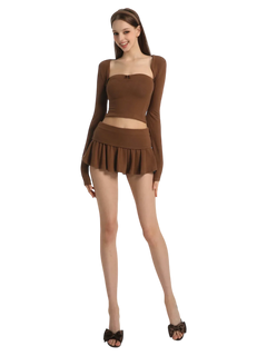 Brown Pilate Princess Ruched Tube Top - Angel Ruche