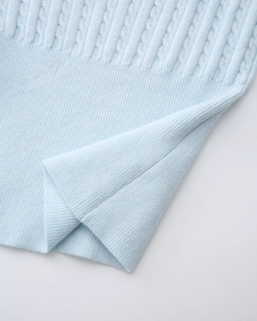 Colette Cable Knit Cami Top (Ice Blue)