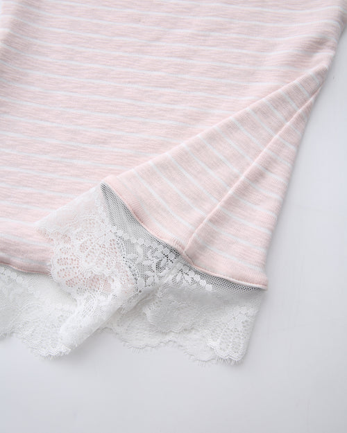 Muse Cotton Reversible Lace Cami (Pink Grey Stripe)