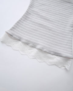 Muse Cotton Reversible Lace Cami (Pink Grey Stripe)