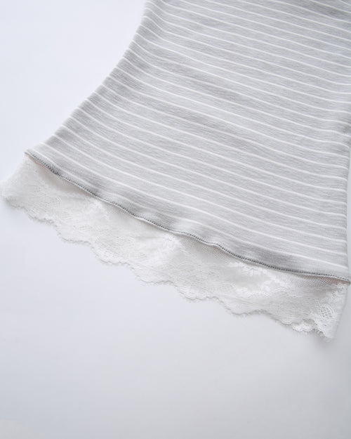 Muse Cotton Reversible Lace Cami (Pink Grey Stripe)