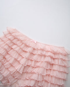 Delicate Pink Chiffon Ruffles Shorts (Rose Pink)