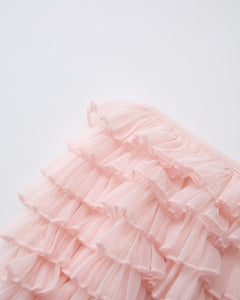 Delicate Pink Chiffon Ruffles Shorts (Rose Pink)