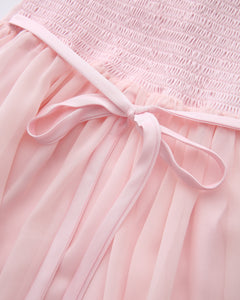 Rosé Princess Fur Chiffon Babydoll Dress - Angel Ruche