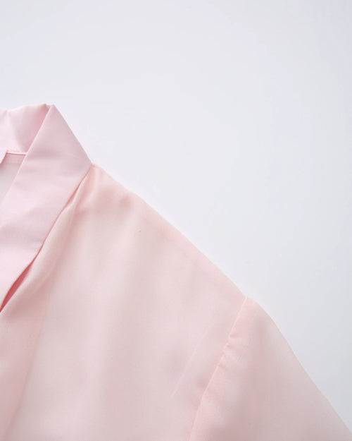 Rosé Princess Fur Chiffon Robe - Angel Ruche