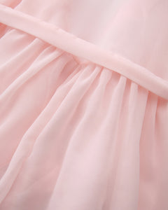 Rosé Princess Fur Chiffon Robe - Angel Ruche