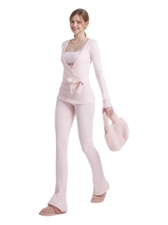 Colette Cable Knit Fold‑Over Pants - Angel Ruche