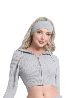 Cozy Cloud Cable Knit Zip up Cardigan (Grey) - Angel Ruche