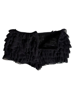 Delicate Chiffon Ruffle Shorts - Black Lace - Angel Ruche