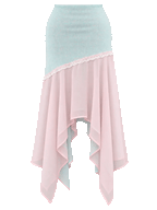 Dewdrop Reversible Lace Chiffon SkirtĀ (Pink Teal)