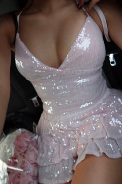 Rosette Fairy Dust Sequin Matching Set (Pink)