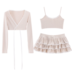 Ballerina Bliss 3 Piece Set (Beige) - Angel Ruche