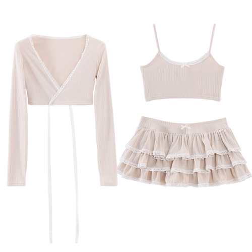 Ballerina Bliss 3 Piece Set (Beige) - Angel Ruche