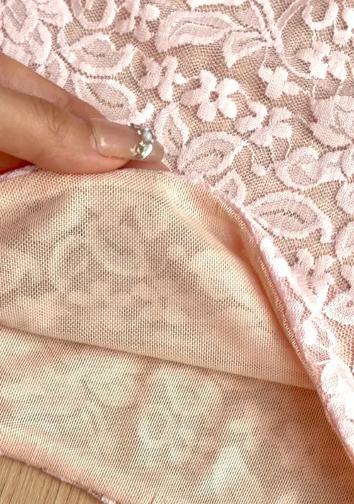 Coral Veil Lace Maxi Skirt (Pink) - Angel Ruche