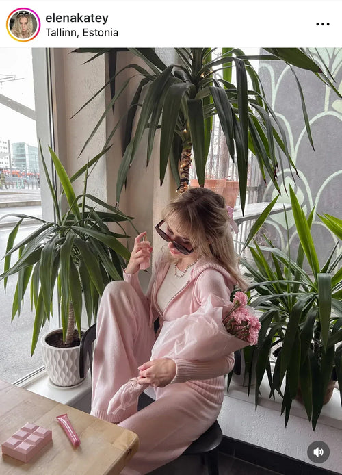 That Girl Rib Knit Set (Baby Pink) - Angel Ruche