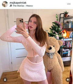 Strawberry Milk Cable Knit Set (Pink)