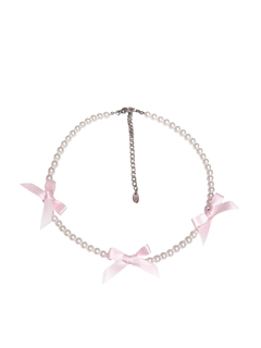 Handmade Ribbon Pearl Choker