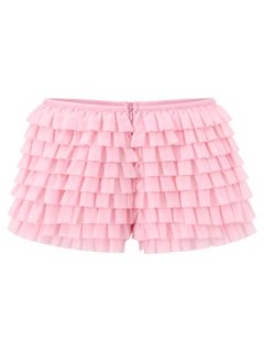 Delicate Pink Chiffon Ruffles Shorts