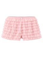 Delicate Pink Chiffon Ruffles Shorts (Rose Pink)