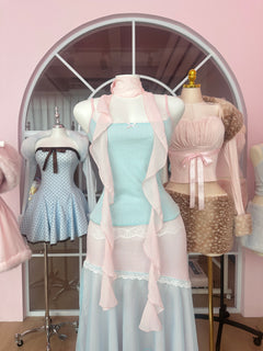 Dewdrop Chiffon Neck Scarf