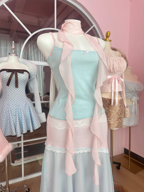 Dewdrop Chiffon Neck Scarf