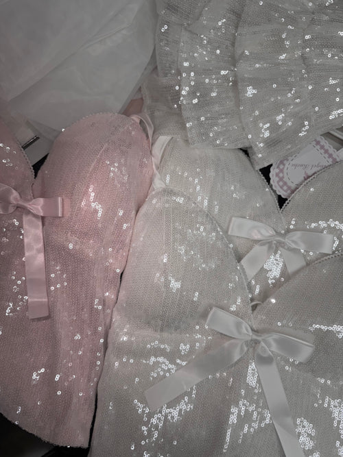 Diamond Fairy Dust Sequin Matching Set (White)
