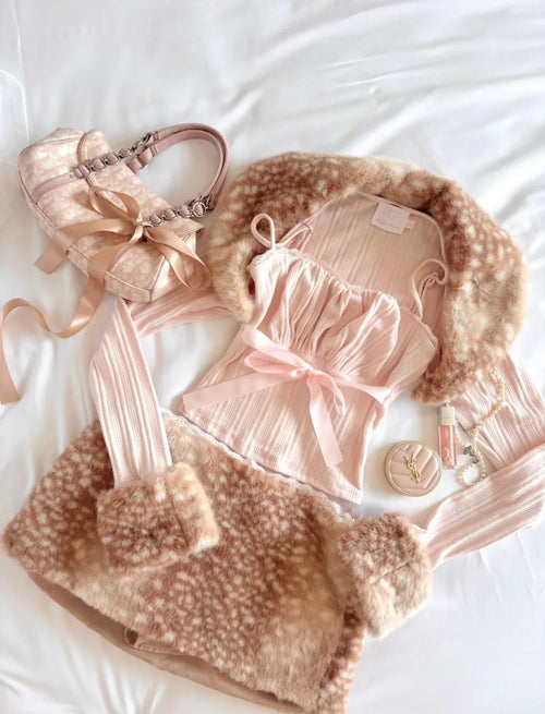 My True Form Cotton Cami Top (Pink Bow) - Angel Ruche