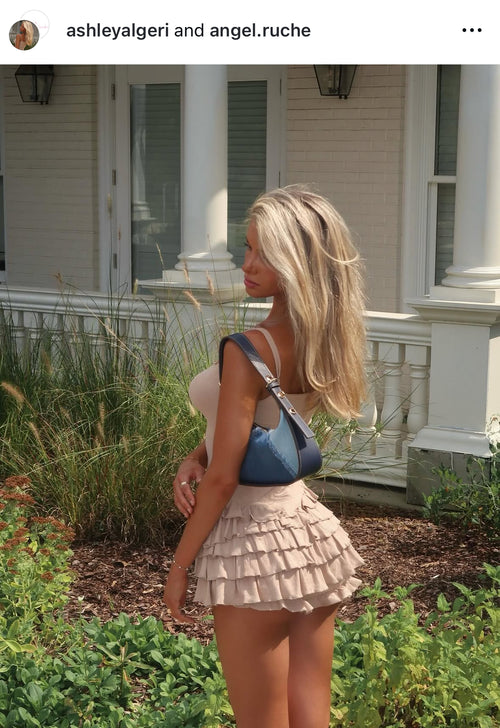 Serafina Ruffles Mini Dress + Bloomer Shorts Set (Beige)