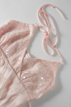 Pirouette Babydoll Wrap Top (Sequin Pink)