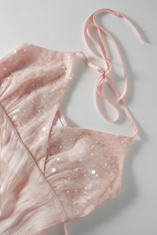 Pirouette Babydoll Wrap Top (Sequin Pink)