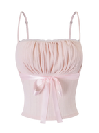 My True Form Cotton Cami Top (Pink Bow) - Angel Ruche